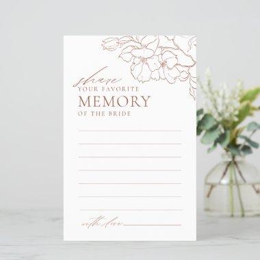 Rust floral share a memory bridal shower game