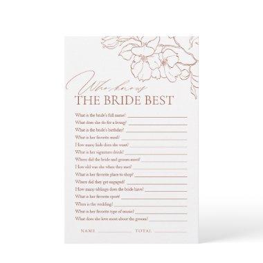 Rust floral who knows the bride best game