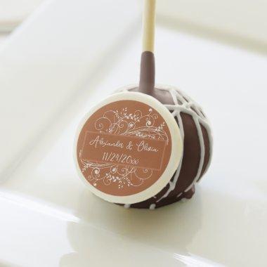 Rust Flourish Wedding Cake Pops