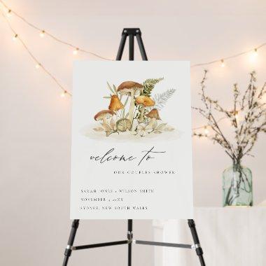 Rust Mushroom Fern Foliage Couples Shower Welcome Foam Board