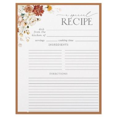 Rust Orange  Recipe Binder Page