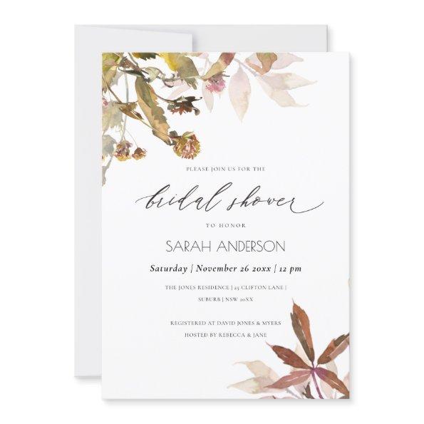 Rust Orange Fall Tree Branch  Invite