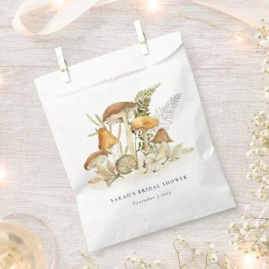 Rust Orange Mushroom Fern Foliage Bridal Shower Favor Bag