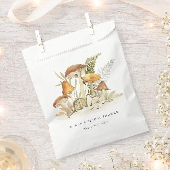 Rust Orange Mushroom Fern Foliage  Favor Bag