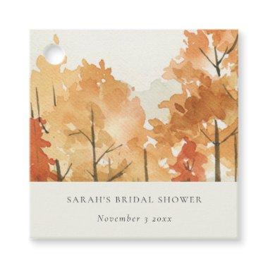 Rust Orange Yellow Autumn Fall Tree Bridal Shower Favor Tags