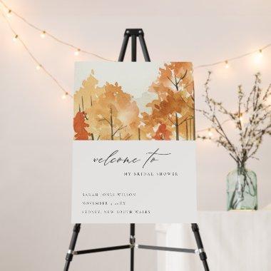 Rust Orange Yellow Fall Tree Bridal Shower Welcome Foam Board