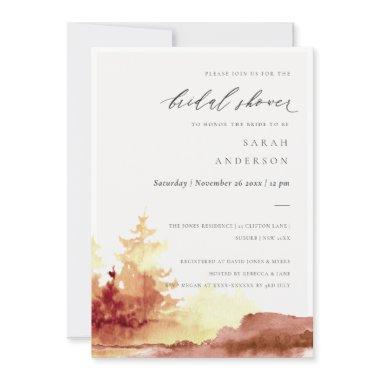 Rust Orange Yellow Fall Trees Bridal Shower Invite