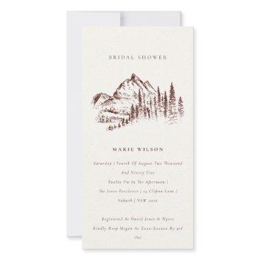 Rust Pine Mountain Sketch Bridal Shower Invite