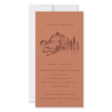 Rust Pine Mountain Sketch Couples Shower Invite