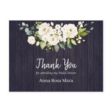 *~* Rustic Aged Wood White Rose Bridal Shower PostInvitations