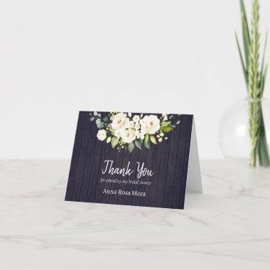*~* Rustic Aged Wood White Rose Bridal Shower Thank You Invitations