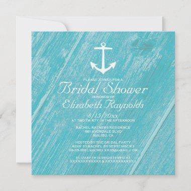 Rustic Anchor Bridal Shower Invitations