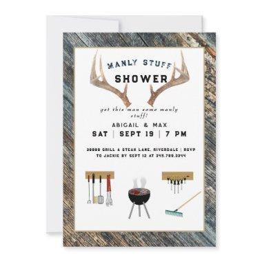 Rustic Antlers Manly Stuff Couples Wedding Shower