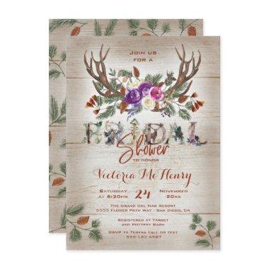 Rustic Antlers & Pine Branches