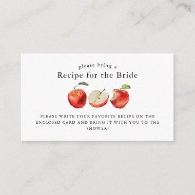 Rustic Apple Bridal Shower Recipe Request Enclosure Invitations