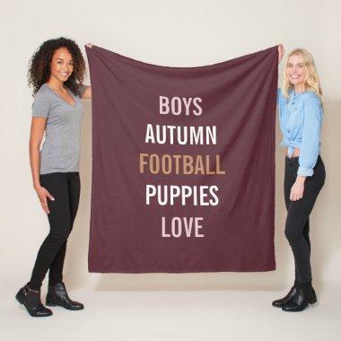Rustic Autumn Bride Football Decor Party Fleece Blanket