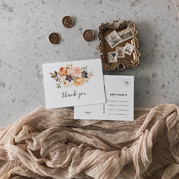 Rustic Autumn Elegant Floral Thank You Post