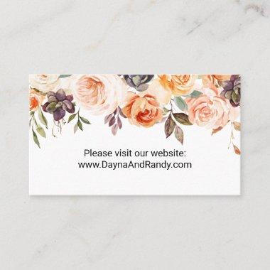 Rustic Autumn Elegant Floral Website Insert Card