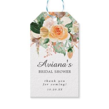 Rustic Autumn Floral Bridal Shower Thank You Gift Tags
