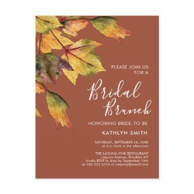 Rustic Autumn Foliage Fall Wedding Bridal Brunch Invitation Post