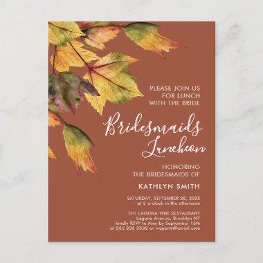 Rustic Autumn Foliage Wedding Bridesmaids Luncheon Invitation PostInvitations