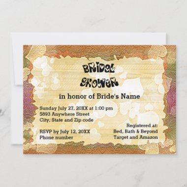 Rustic Autumn Hearts and Frame Image Bridal Shower Invitations