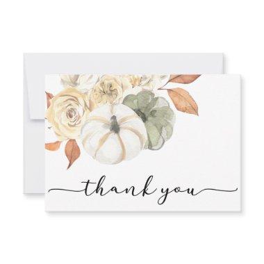 Rustic Autumn Pumpkin Thank You Invitations