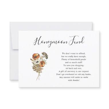 Rustic Autumn Wildflower Honeymoon Fund Invitations