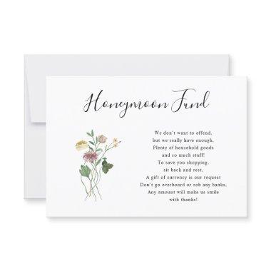 Rustic Autumn Wildflower Honeymoon Fund Invitations