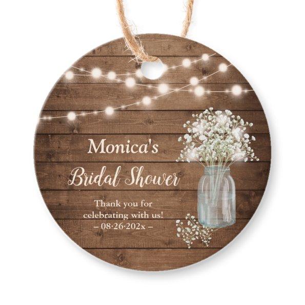 Rustic Baby's Breath String Lights Baby Shower Favor Tags