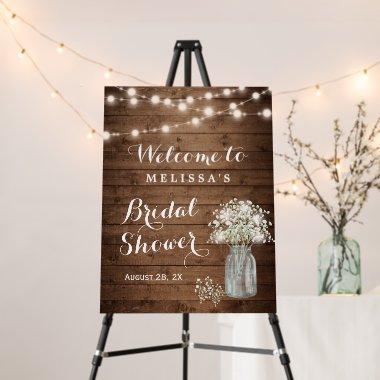 Rustic Baby's Breath String Lights Bridal Shower Foam Board