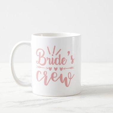 Rustic Bachelorette Pink Calligraphy Brides Crew Coffee Mug