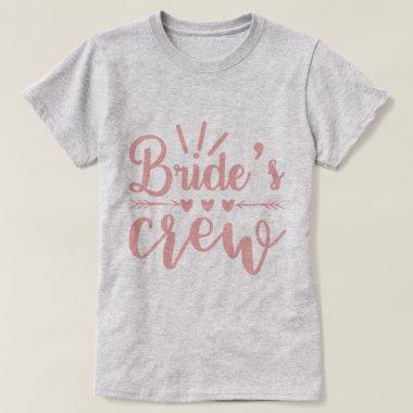 Rustic Bachelorette Pink Calligraphy Brides Crew T-Shirt