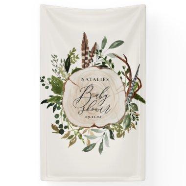 Rustic barn botanical stylish baby shower banner