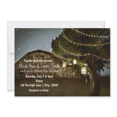 Rustic Barn & Tree Lights Wedding