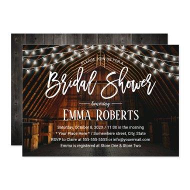 Rustic Barn Wedding String Lights