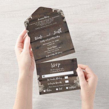 Rustic Barn Wood & Lace Romantic Elegant Wedding  All In One
