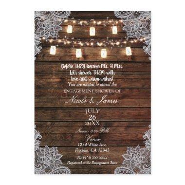Rustic Barn Wood & Mason Jars Engagement Shower