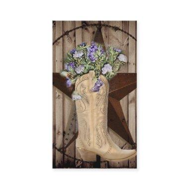 rustic barn wood wildflower Western country cowboy Business Invitations