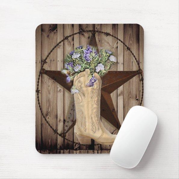 rustic barn wood wildflower Western country cowboy Mouse Pad
