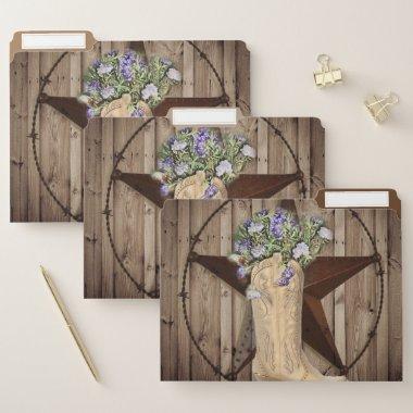 rustic barn wood wildflower western star cowgirl file folder