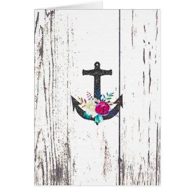 Rustic Beach Anchor & Bold Floral Summer Nautical