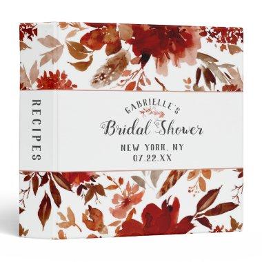 Rustic Beauty Boho Fall Bridal Shower Recipe Invitations 3 Ring Binder