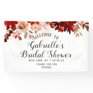 Rustic Beauty Floral Border Bridal Shower Welcome Banner