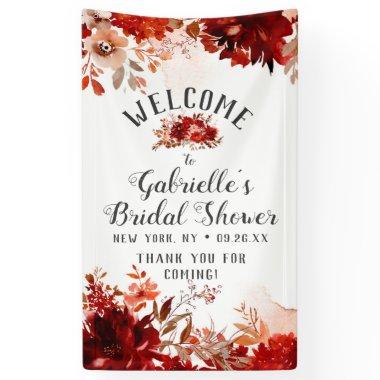 Rustic Beauty Floral Bouquet Bridal Shower Welcome Banner