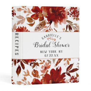 Rustic Beauty Floral Framed Bridal Shower Recipe Mini Binder