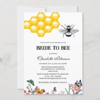 Rustic Bee Themed Bridal Shower Invitations