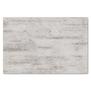Rustic Birch Tree Aged Gray Wood Texture Wedding Tissue Paper