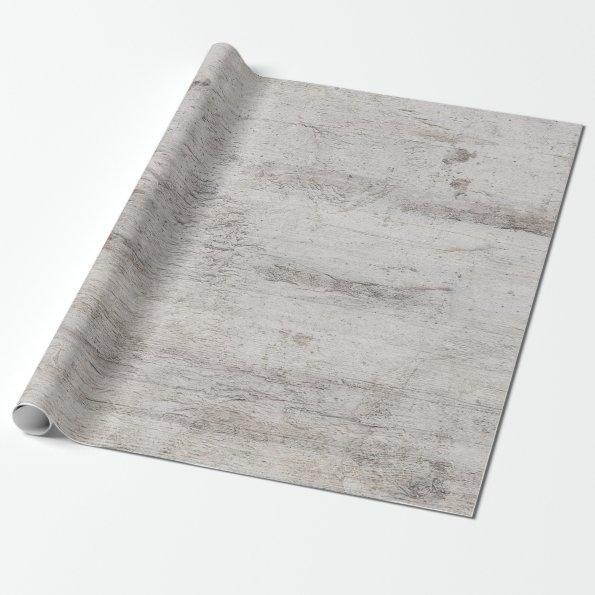 Rustic Birch Tree Aged Gray Wood Texture Wedding Wrapping Paper