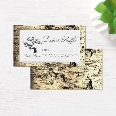 Rustic Birch Tree, Diaper Raffle Ticket